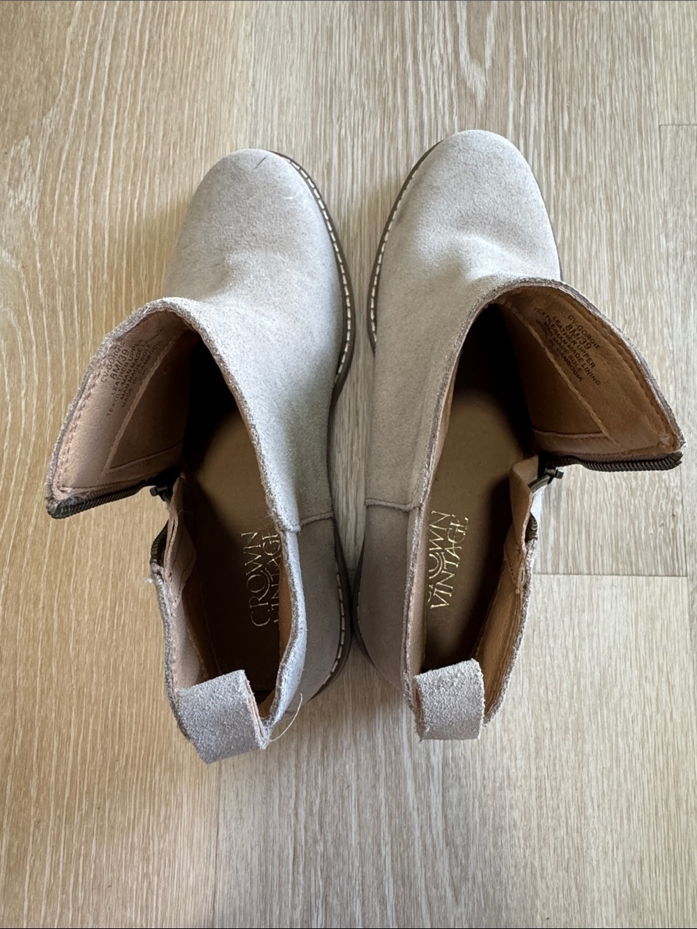 Crown Vintage Taupe Suede Chelsea Ankle Boots - Picture 4 of 7